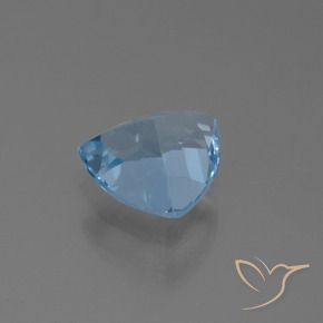 Topazio Celeste naturale da 1.42 ct, Taglio trillion, VS