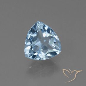 Topazio Celeste naturale da 1.32 ct, Taglio trillion, VS