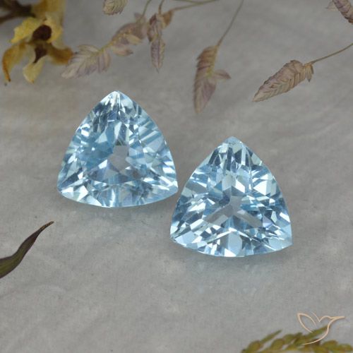 2.55ctw Naturale Blu svizzero Topazio, Taglio trillion, VVS-VS