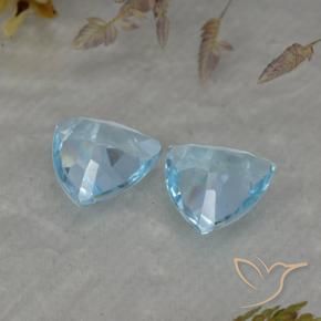 Gemme di Topazio Blu svizzero naturale da 2.55 ct, Taglio trillion, VVS-VS