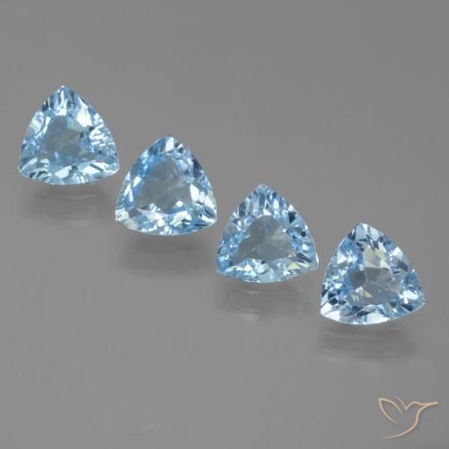 4.47ctw Naturale Celeste Topazio, Taglio trillion, VVS-VS