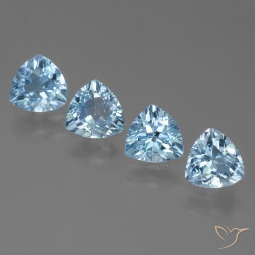 4.99ctw Naturale Celeste Topazio, Taglio trillion, VVS-VS