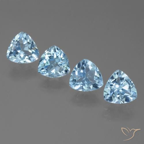 4.85ctw Naturale Celeste Topazio, Taglio trillion, VVS-VS