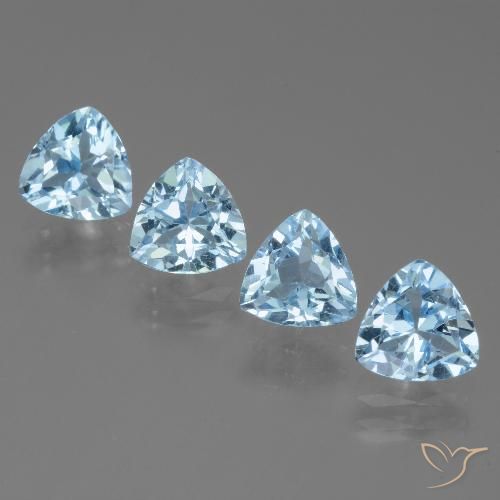 5.68ctw Naturale Celeste Topazio, Taglio trillion, VVS-VS