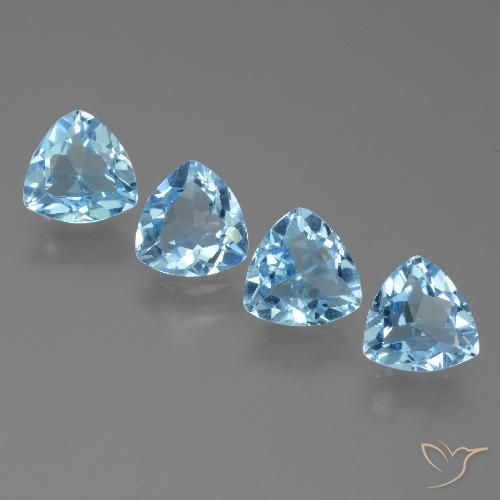 4.85ctw Naturale Celeste Topazio, Taglio trillion, VVS-VS