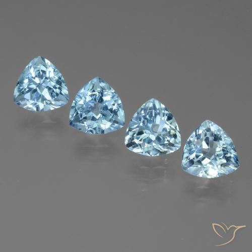 4.95ctw Naturale Celeste Topazio, Taglio trillion, VVS-VS