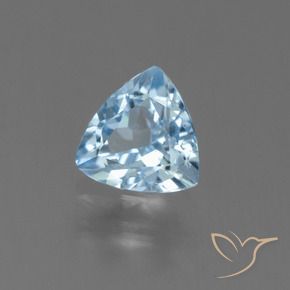 Topazio Celeste naturale da 1.34 ct, Taglio trillion, VS