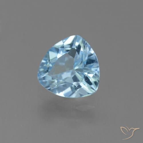Topazio Celeste naturale da 1.32 ct, Taglio trillion, VS