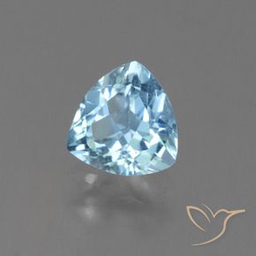 Topazio Celeste naturale da 1.32 ct, Taglio trillion, VS