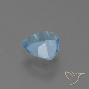 Topazio Celeste naturale da 1.32 ct, Taglio trillion, VS