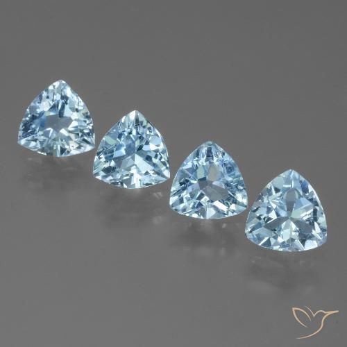 4.75ctw Naturale Celeste Topazio, Taglio trillion, VVS-VS