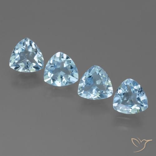 4.78ctw Naturale Celeste Topazio, Taglio trillion, VVS-VS