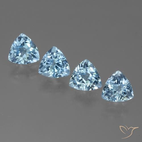 4.54ctw Naturale Celeste Topazio, Taglio trillion, VVS-VS