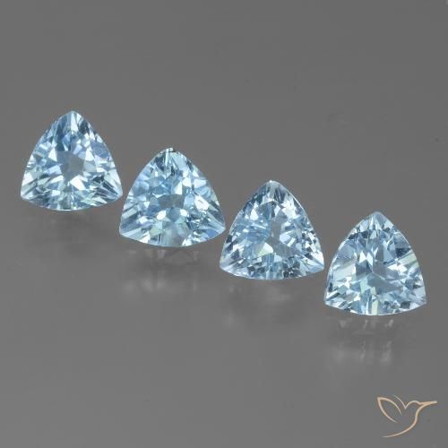 4.65ctw Naturale Celeste Topazio, Taglio trillion, VVS-VS