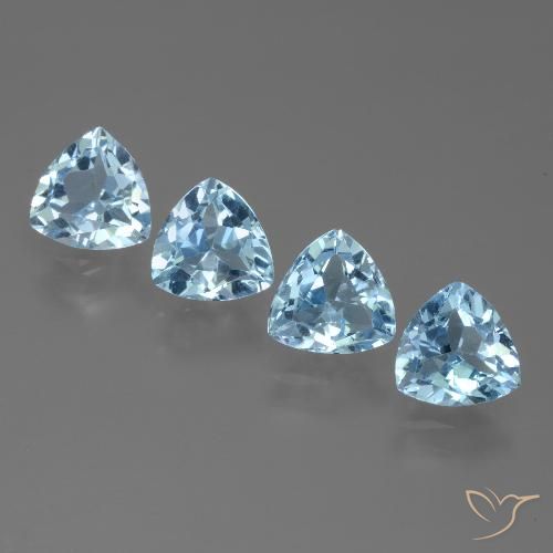 4.86ctw Naturale Celeste Topazio, Taglio trillion, VVS-VS