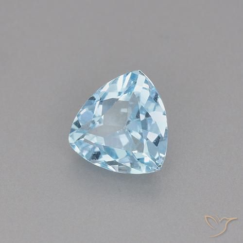Topazio Celeste naturale da 1.45 ct, Taglio trillion, VS