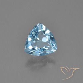Topazio Celeste naturale da 1.30 ct, Taglio trillion, VS