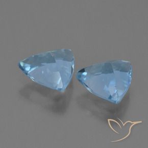 Gemme di Topazio Celeste naturale da 2.32 ct, Taglio trillion, VS