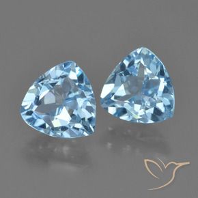 Gemme di Topazio Blu svizzero naturale da 2.63 ct, Taglio trillion, VS