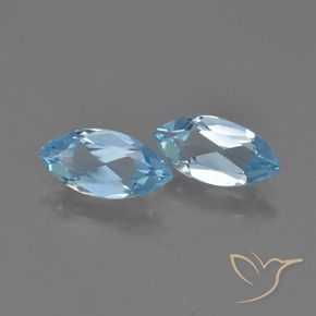 Gemme di Topazio Blu svizzero naturale da 2.27 ct, Taglio marquise, VVS-VS