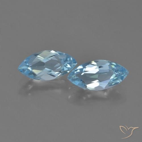2.37ctw Naturale Celeste Topazio, Taglio marquise, VVS-VS