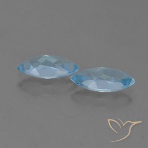 Gemme di Topazio Celeste naturale da 2.37 ct, Taglio marquise, VVS-VS