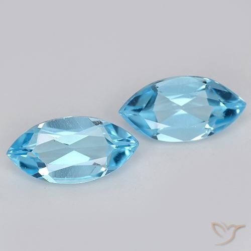 2.24ctw Naturale Celeste Topazio, Taglio marquise, VVS-VS
