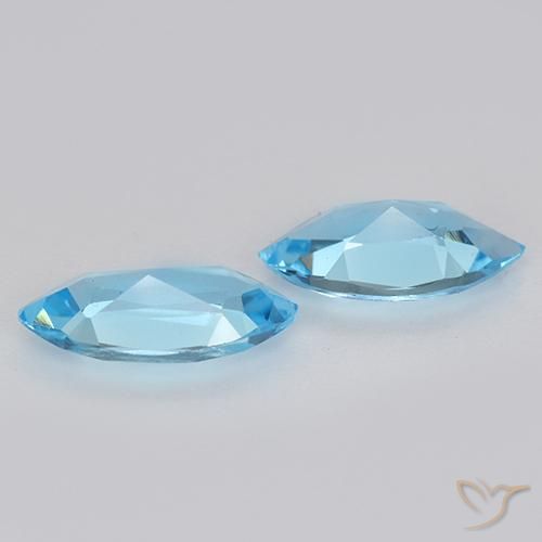 Gemme di Topazio Celeste naturale da 2.24 ct, Taglio marquise, VVS-VS