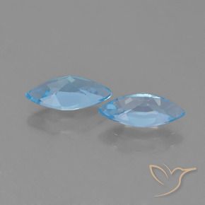 Gemme di Topazio Blu svizzero naturale da 2.42 ct, Taglio marquise, VVS-VS
