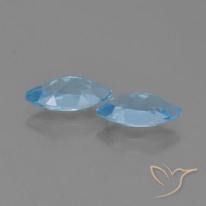 Gemme di Topazio Blu svizzero naturale da 2.65 ct, Taglio marquise, VVS-VS