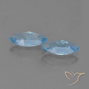 Gemme di Topazio Blu svizzero naturale da 2.60 ct, Taglio marquise, VVS-VS