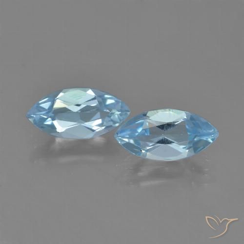 2.43ctw Naturale Celeste Topazio, Taglio marquise, VVS-VS