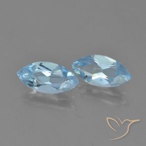 Gemme di Topazio Celeste naturale da 2.43 ct, Taglio marquise, VVS-VS