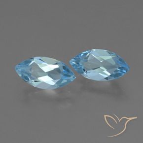 Gemme di Topazio Blu svizzero naturale da 2.48 ct, Taglio marquise, VVS-VS