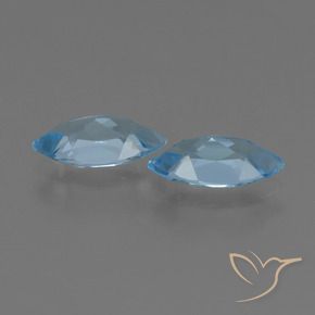 Gemme di Topazio Blu svizzero naturale da 2.48 ct, Taglio marquise, VVS-VS