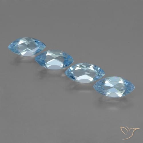 5.15ctw Naturale Celeste Topazio, Taglio marquise, VVS-VS