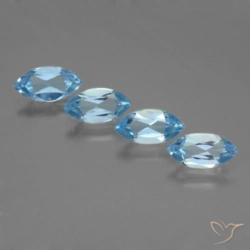 4.98ctw Naturale Celeste Topazio, Taglio marquise, VVS-VS