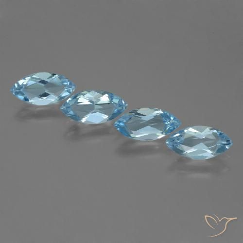 4.57ctw Naturale Celeste Topazio, Taglio marquise, VVS-VS