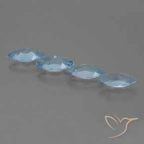 Gemme di Topazio Celeste naturale da 4.57 ct, Taglio marquise, VVS-VS