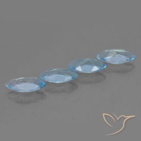 Gemme di Topazio Blu svizzero naturale da 4.05 ct, Taglio marquise, VVS-VS