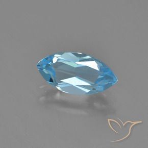 Topazio Celeste naturale da 1.34 ct, Taglio marquise, VVS-VS
