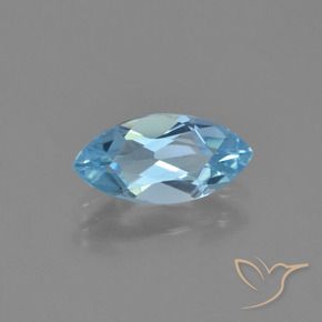 Topazio Celeste naturale da 1.34 ct, Taglio marquise, VVS-VS