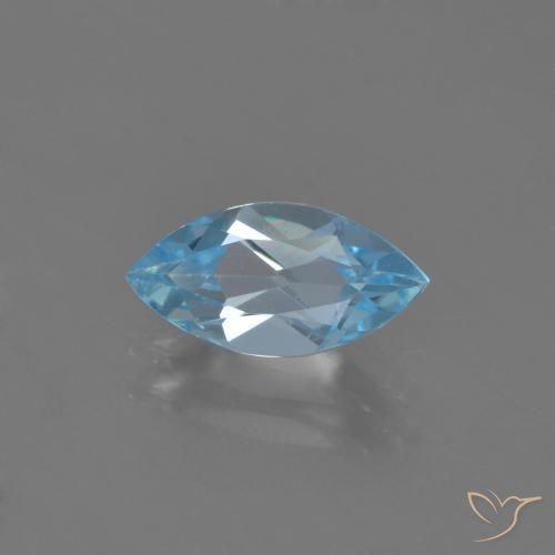 Topazio Blu svizzero naturale da 1.31 ct, Taglio marquise, VVS-VS