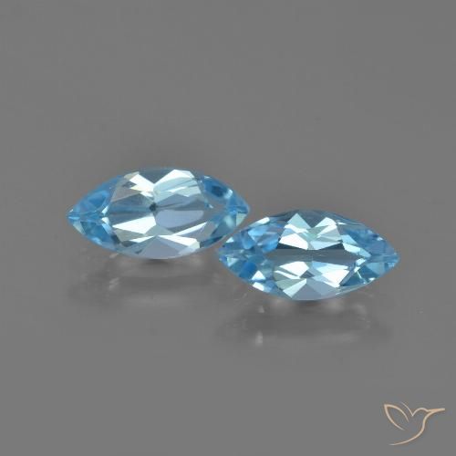 2.29ctw Naturale Blu svizzero Topazio, Taglio marquise, VVS-VS