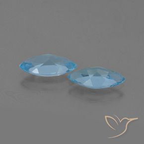 Gemme di Topazio Blu svizzero naturale da 2.29 ct, Taglio marquise, VVS-VS