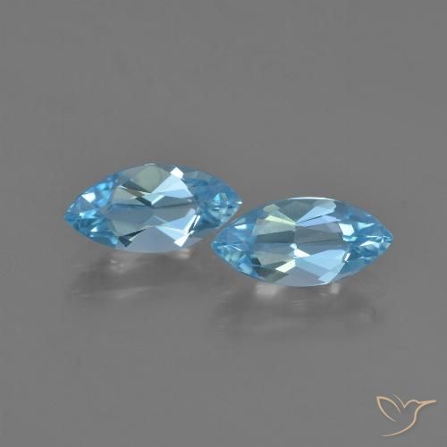 2.45ctw Naturale Celeste Topazio, Taglio marquise, VVS-VS