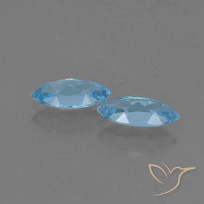 Gemme di Topazio Blu svizzero naturale da 2.41 ct, Taglio marquise, VVS-VS