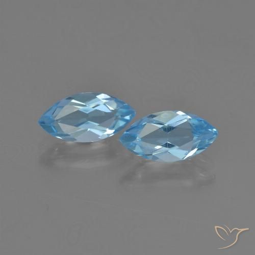2.41ctw Naturale Blu svizzero Topazio, Taglio marquise, VVS-VS