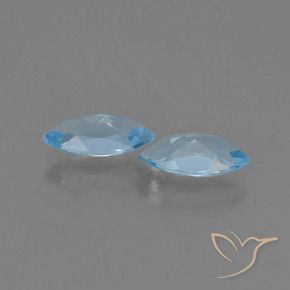 Gemme di Topazio Blu svizzero naturale da 2.41 ct, Taglio marquise, VVS-VS