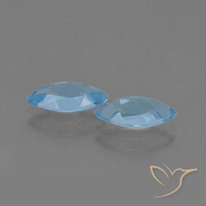 Gemme di Topazio Blu svizzero naturale da 2.48 ct, Taglio marquise, VVS-VS